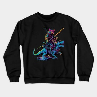 Cat Dinosaur Rampage Crewneck Sweatshirt